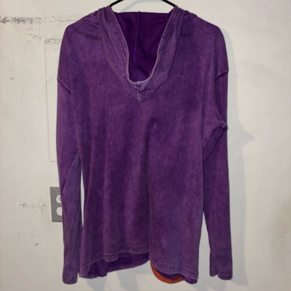 Rising International Boho Patchwork Zip Hoodie Purple Cotton XL - Picture 2 of 10